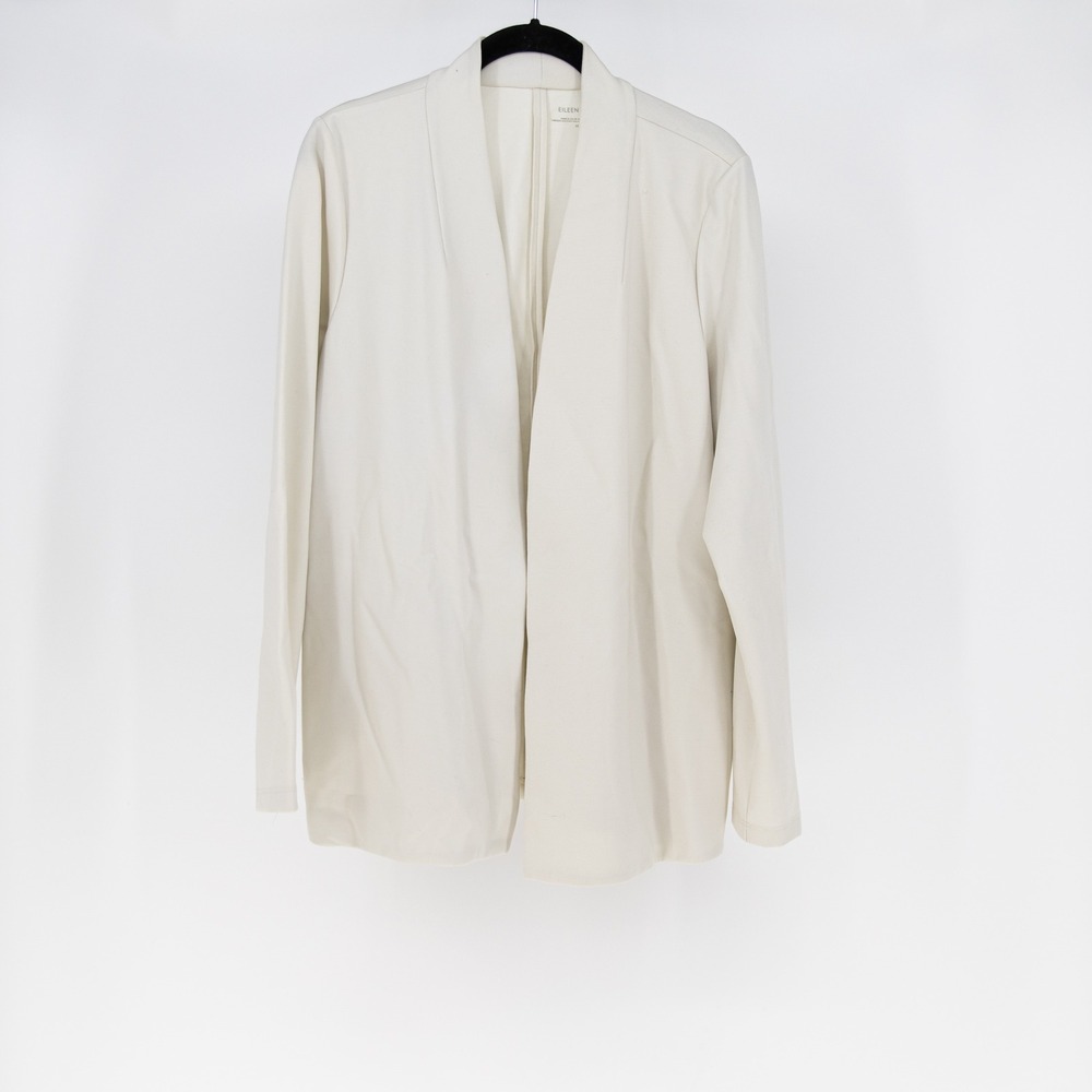 Eileen Fisher Women's Tencel Knit Stretch Open Front Cardigan Sweater Ivory M